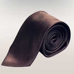 MATERIAL LONDON Tie 100% Silk • Solid Brown • 59.5” x 3.5”